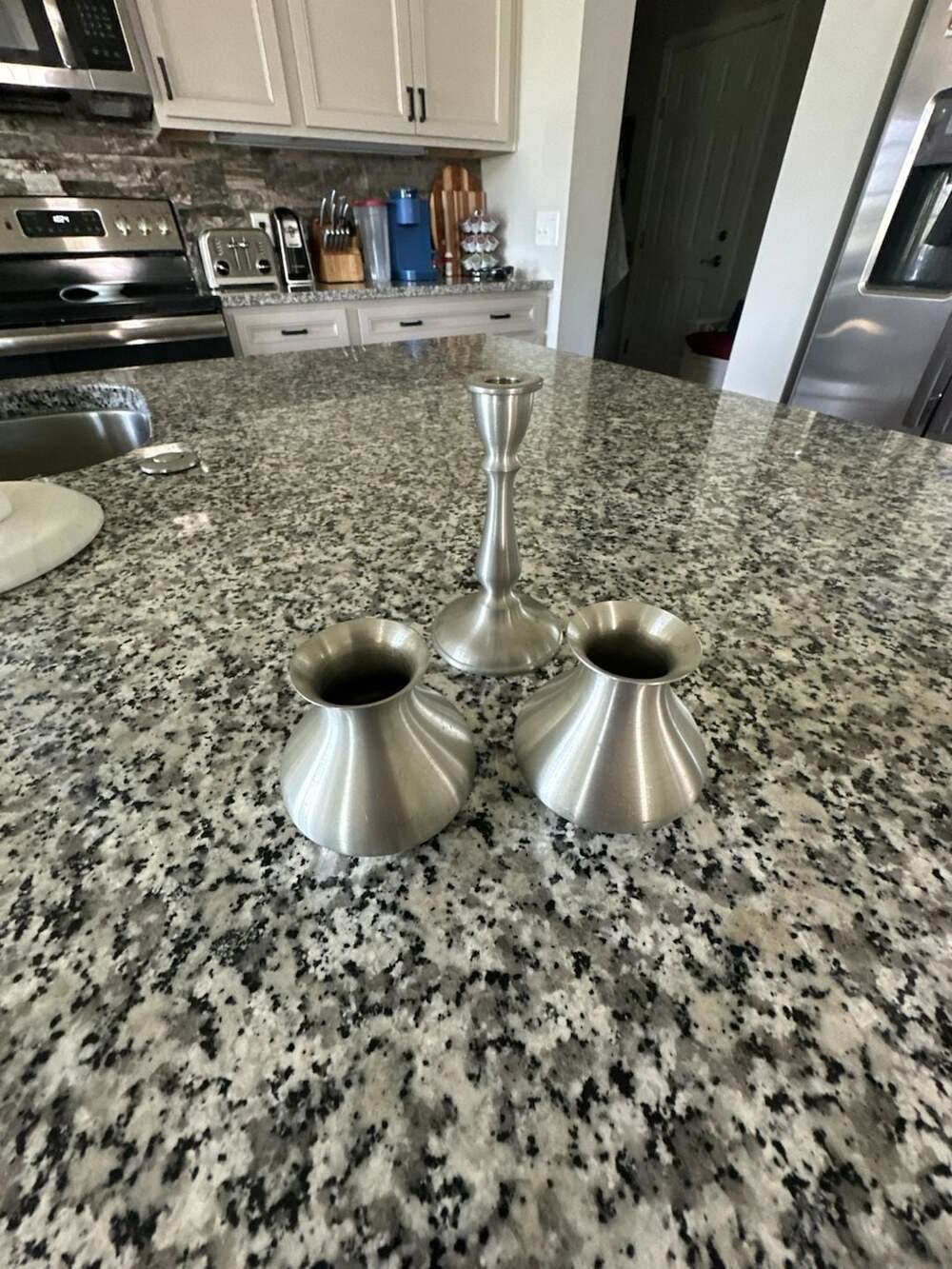 Danforth Pewter Handcrafted Candlestick Holders, Vintage 1993, Set of 3